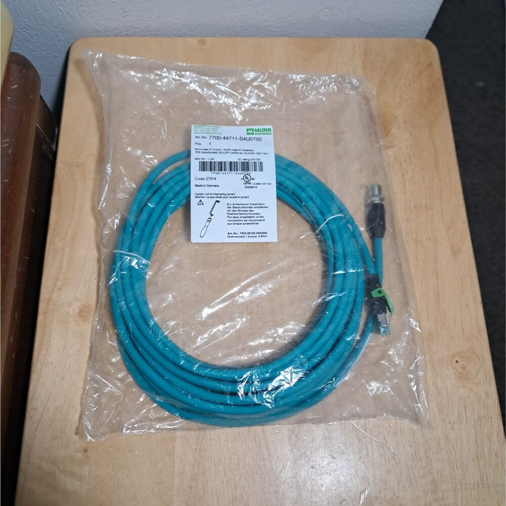 NEW Murr Elektronik 7700-44711-S4U0750 M12 Male D-Cod RJ45 Male Shielded TPE